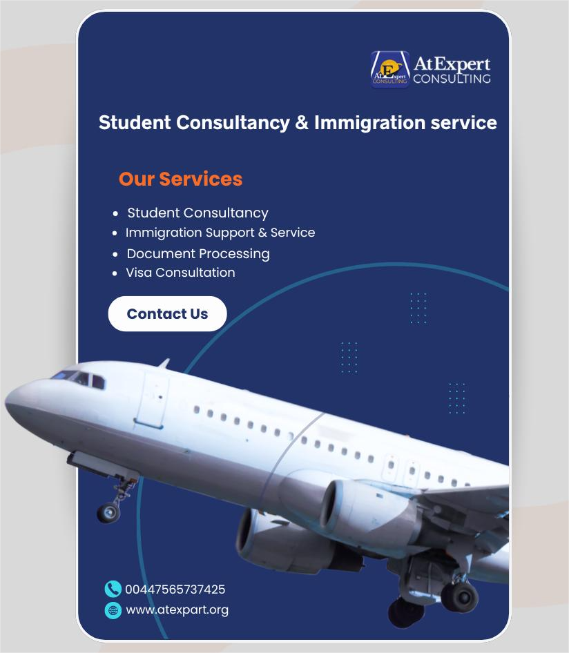 Home white and orange modern immigration and visa consultant agency instagram post (1)